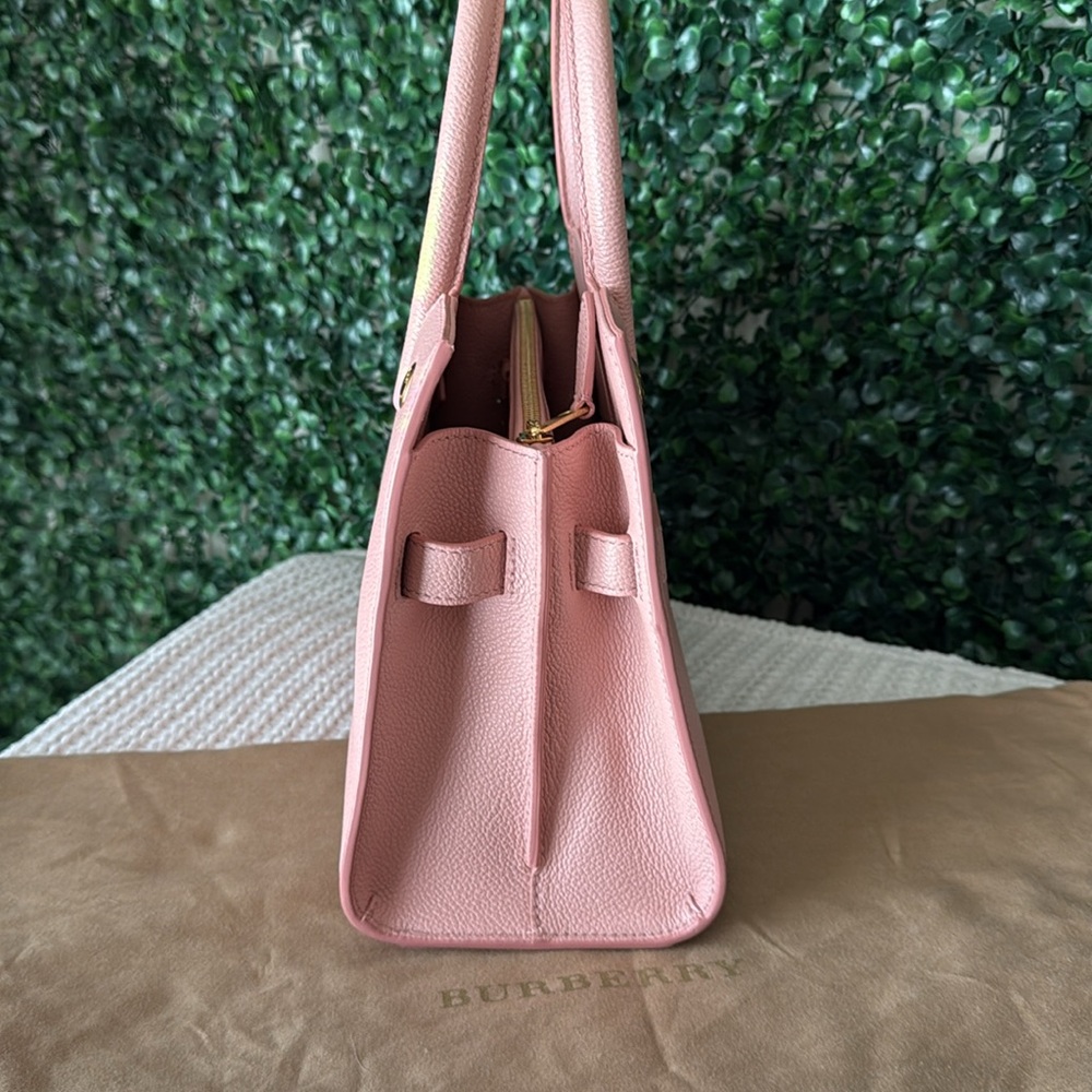Burberry Pink Leather Two Way Bag Authentic - Picture 5 of 7